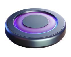 Futuristic Circular Button Interface Design, 3D Render, Neon Lights, Technology png
