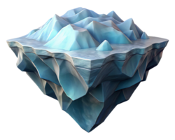 Floating Iceberg 3D Render Arctic, Antarctic, Glacial, Frozen, Cold, Winter, Ocean, Crystalline, Ice png