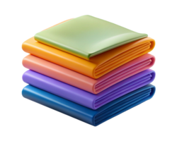 Soft Fabric Stack Colorful Textiles, Folded Layers, Smooth Surface png