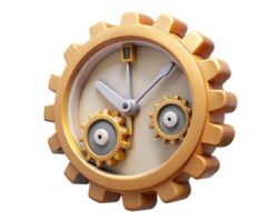 Gear Clock Mechanism Time, Gears, Cogs, Clockwork, Gold, Analog, Design, 3D, Rendering, Artwork png