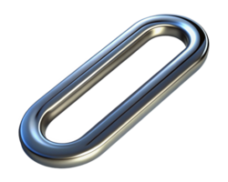 Metallic Oval Link 3D Render, Chrome, Shiny, Hardware, Loop, Component, Part, Connector, Design, Ele png
