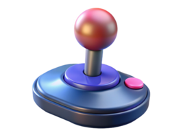 Retro Gaming Joystick 3D Render, Vintage Controller, 80s Style, Purple, Pink, Button, Arcade, Gamepa png