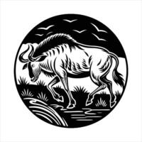 Wildebeest Running Vectors