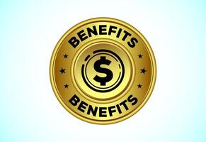Benefits icon illustration. Benefits button for mobile app, and website UI design. vector