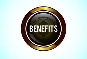 Benefits icon design. Benefits button for mobile app vector