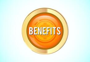 Benefits icon design illustration. Benefits button for mobile app, and website UI vector