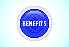 Benefits icon design illustration. Benefits button for mobile app vector