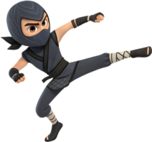Smiling Ninja Character for Fun and Dynamic Projects. . png