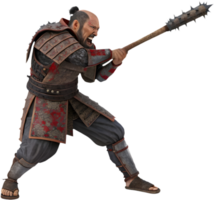 Samurai Character Clipart in Powerful Battle Pose. . png