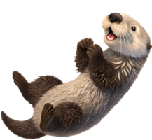Fluffy and Playful Sea Otter Cartoon for Designs. . png