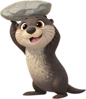 Cute and Fluffy Sea Otter Character for Fun Designs. . png