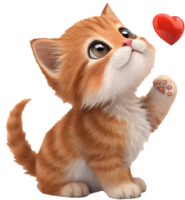 Sweet Kitten Sending Love for Affectionate Designs and Projects. . png