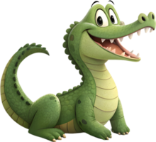 Japanese Animation Crocodile Featuring Artistic and Playful Character Pose. . png