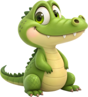 Crocodile Rendered in Fun Japanese Animation Style Character Design. . png