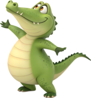 Japanese Animation Style Crocodile in Playful Artistic Character Design. . png