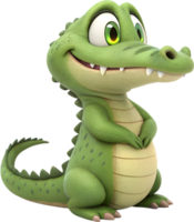 Vibrant Crocodile Character in Dynamic Japanese Animation Style. . png