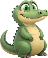 Charming Crocodile Character Designed in Japanese Animation Style. . png