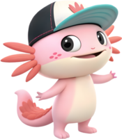 Dynamic Juvenile Axolotl With Playful Energy And Artistic Expression Style. . png