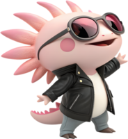 Charming Axolotl Rendering Showcasing Distinctive Behavior And Natural Expression. . png