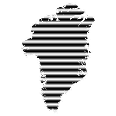 Greenland map with lined pattern illustration