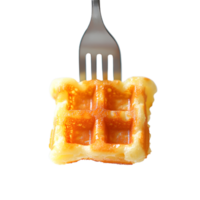 Tasty Waffle with Fork for Visual Designs png
