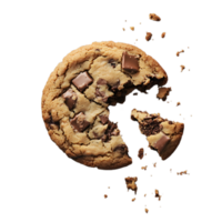 chocolate chip cookie with a bite taken out of it png
