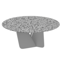 A round table with a marble top and a black base png