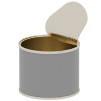 A can with a lid open on a black background png