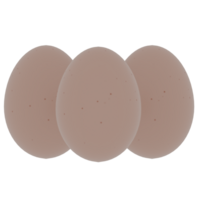 3d Three eggs are shown on a transparent background png