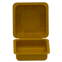 3D render of an open biodegradable food container transparent background png