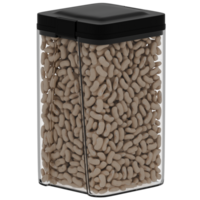 3d container filled with beans on a transparent background png