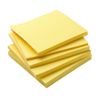 A neat stack of yellow square sticky notes arranged diagonally, showcasing smooth edges and vibrant paper texture png