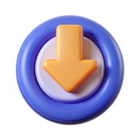 download button with arrow icon, transparent background png