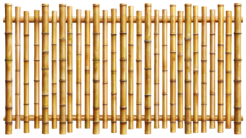 A minimalist bamboo fence with simple vertical poles, creating a clean, earthy, and natural structure without additional leaves or plants png