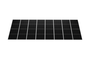 uma solar painel com múltiplo Preto fotovoltaico células dentro uma retangular rede padronizar. 3d ilustração png