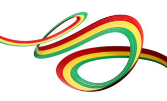 3D ribbon design featuring the flag of Guinea with a shiny, wavy effect. 3d Illustration png