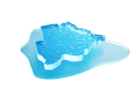 Water Ice Map of Botswana global warming melting glacier in deep blue water 3d illustration png