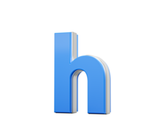 Blue Small Letter h Alphabet h Gleams With Its Sleek Modern Design With Sharp Edges 3D Illustration png