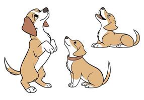 Charming Dog Character in Multiple Poses vector