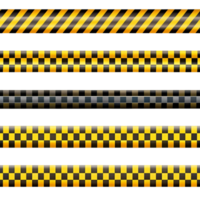 Set of Horizontal Caution or Warning Tapes in Different Patterns png
