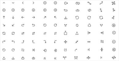 Set of new UI style arrows isolated on white background. Arrow icon set. Arrows illustration vector