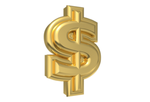 Design Color Golden Number Dollar Rendering 3D png