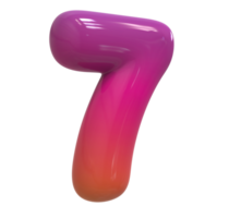 Design Color of Instagram Number 7 Rendering 3D png