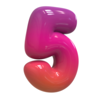 Design Color of Instagram Number 5 Rendering 3D png