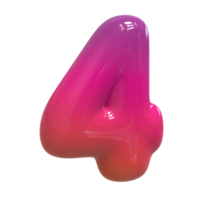 Design Color of Instagram Number 4 Rendering 3D png