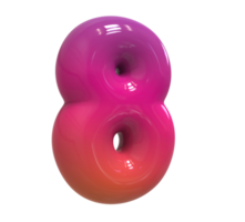 Design Color of Instagram Number 8 Rendering 3D png