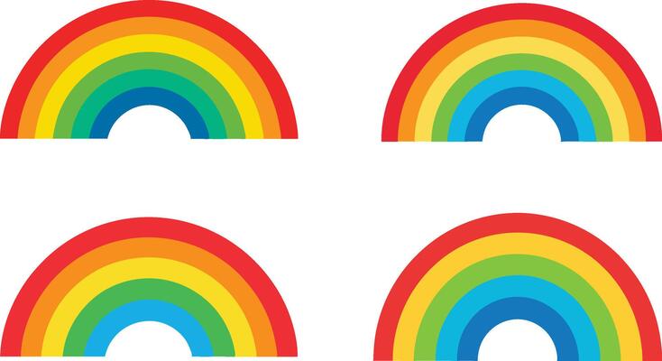 Rainbow icon template set illustration