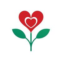 Whimsical Flower Heart Art for Romantic Projects on White Background vector
