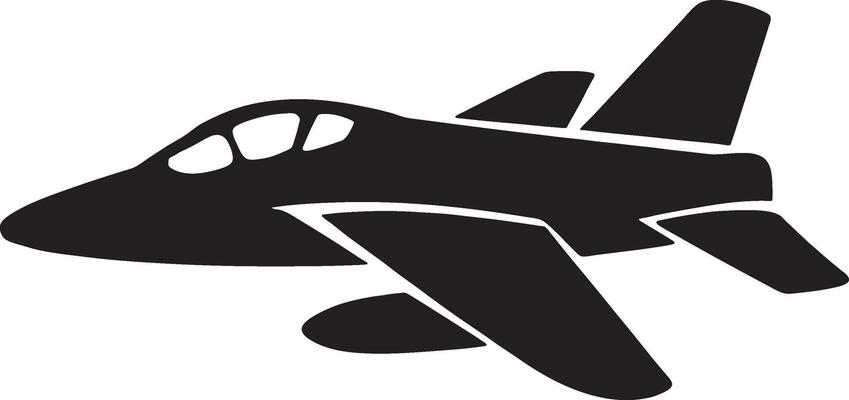 A silhouette of a fighter jet isolated on white