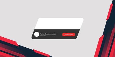 Card subscribe on red and black card with a white button vector
